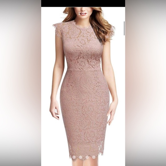 Dresses & Skirts - Blush Pink Lace Dress- wedding guest
